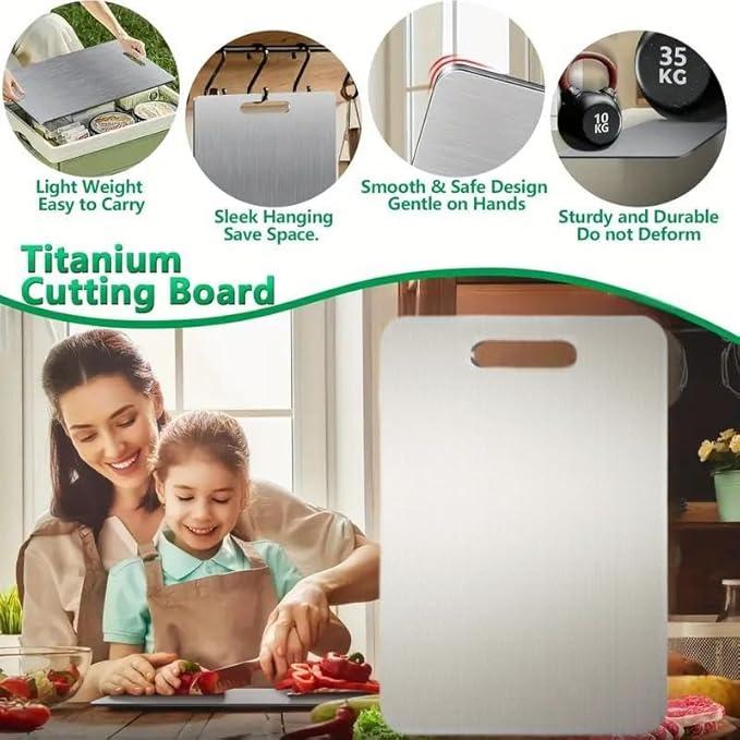 Katuchef Titanium Cutting Board 2026 New Upgrade Titanium Grade 5 Cutting Board for Kitchen Non Toxic, Non-slip, Hygiene Durable Chopping Board Suitable for Dishwasher Safe (18.11IN*11.81IN)