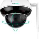 SV3C 4K PTZ WiFi Wireless Dome Camera Outdoor, Security IP Camera Indoor 8MP with Auto Tracking, Infrared HD Night Vision, SD Card Record, Motion Detection, RTSP, FTP, Onvif Conformant, 2.4/5 GHz WiFi (Black)