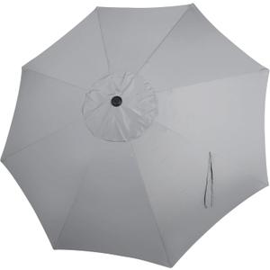 Blissun 9ft Patio Umbrella Replacement Canopy, Market Umbrella Top, Outdoor Table Umbrella Canopy for 8 Ribs, Canopy Only (Grey)