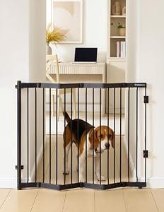 No Pawblems Retractable Safety Gate, Metal Adjustable Dog Gate for Doorways, Stairs & Hallways, Expands to 38" Wide, Auto Retract Design, No Bottom Bar, Black
