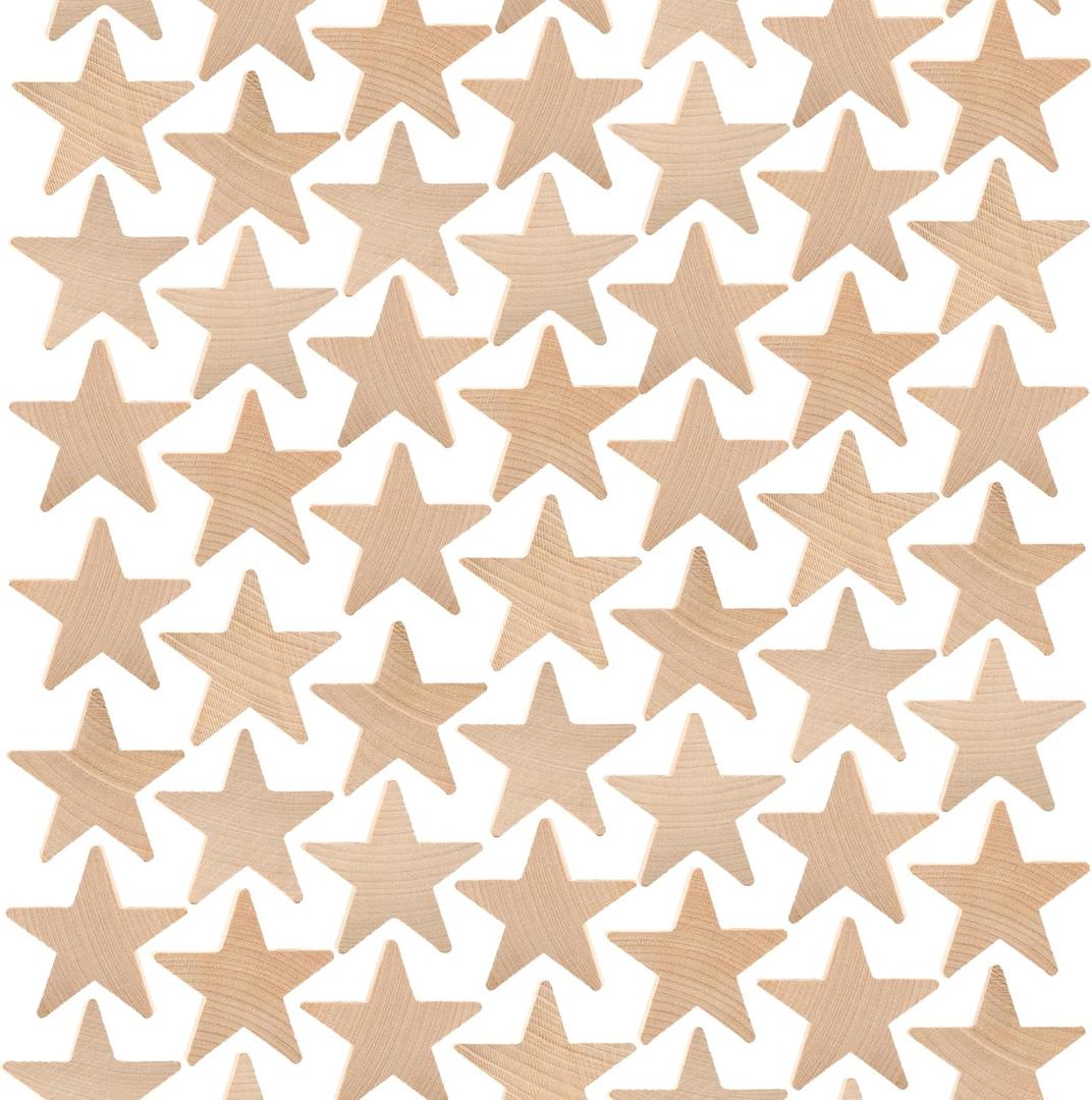 Wood Star Cutouts 1 inch by 3/16 inch, Pack of 250 Wooden Stars for Crafts, Christmas, and July 4th, by Woodpeckers