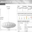 Large 23.6 inch Lantern Pendant Light, White Imitation Silk Lampshade, Bubble Pendant Light, Hanging Lamp Simple Chandelier for Living Dinning Room Kitchen Island Bedroom Restaurant Cafe