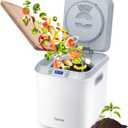 Electric Composter for Kitchen: Smart Compost Bin Outdoor/Indoor, Odorless/Auto-Cleaning/Intelligent LED Display, 2.5L Auto Garbage Disposal Home Countertop Composting Bin, Turn Waste into Fertilizer (White)