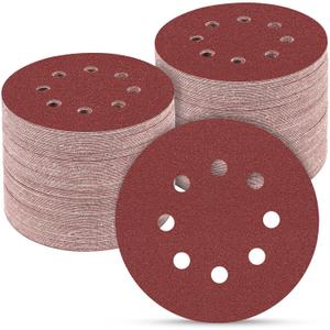 100 PCS 5 Inch Sanding Discs 120 Grit, Round Hook and Loop Sandpaper for Random Orbital Sander