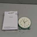 Tinload 4.5" Vintage Retro Analog Alarm Clock, Super Silent Non Ticking Small Clock with Manual Light, Snooze, Battery Operated, for Living Room, Bedroom, Bedside, Desk(Green)