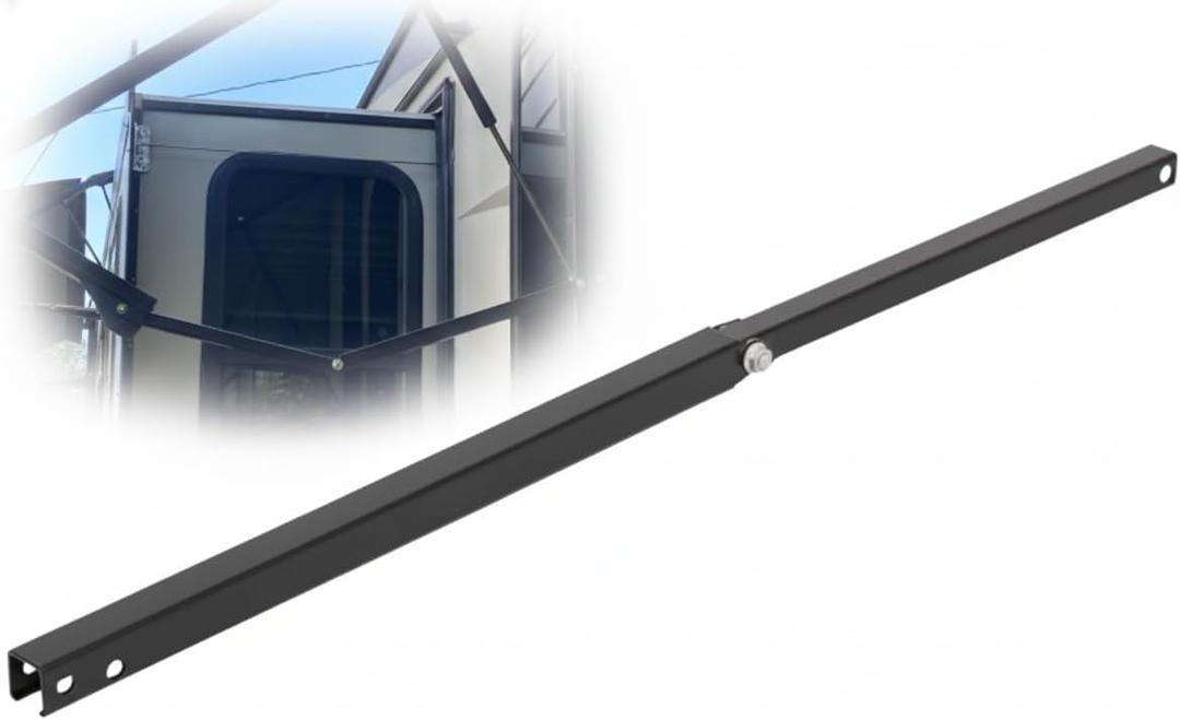 Replacement Pitch Arm Assembly – Compatible with 69″ Flat RV Awning Support Arms – Fits Solera-Style Awnings – Durable Black Powder-Coated Metal, 31.5″ Length
