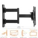 Amazon Basics Full Motion Articulating TV Wall Mount, with Swivel and Tilt, for 26" to 55" TVs and Flat Panels up to 80 Lbs, VESA Compatible, Single Stud, Black