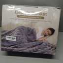 Heated Blanket Throw, Fast Heating Blanket Throw with 1/2/4/6/9/12 Hours Auto-Off 8 Heat Level, 50'' * 60'' Cozy Faux Rabbit Fur Bubble Blanket, Soft Fluffy Warm Blanket(Dark Grey)