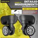 Duel Spinner Luggage Wheels Replacement for Suitcase, Wheels Parts Roller Suitcase Tourister Travel Trunk Caster Luggage Replacement Kit