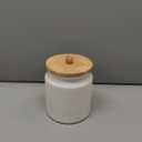 Sweejar Ceramic Kitchen Canisters, 28 FLOZ Porcelain Food Storage Jar with Airtight Seal Wooden Lid, Home Container Serving for Coffee Beans, Tea-leave, Sugar, Salt and More, Tool (White)