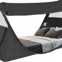 Alvantor Pop Up Bed Tent Queen No Assembly, Queen Size Bed Canopy Blackout and Breathable Mesh Sleeping Tent Lightweight Portable Dream Tent with Carry Bag Dream Tent for Kids and Adults- Black, 60"W x 82"L