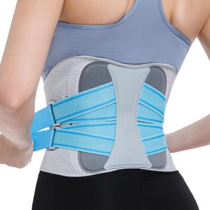Back Brace for Lower Back Pain Relief, Adjustable Lumbar Support Belt with Steel Plates, Dual Compression, Breathable 3D Knit Fabric, Slim Waist Design for Work, Gym, Sciatica, Herniated Disc M (Dove Aurora)