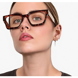 livho Oversized Blue Light Blocking Glasses for Woman  Rectangle Fashion Glasses for Computer, Chic Preppy Frame