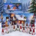 Advent Calendar 2025 Building Blocks Set with LED Light, 24 Days Christmas Countdown Calendar Building Blocks Xmas Thanksgiving Gifts for Adults Men Women (Blue)