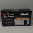 Mueller UltraToast Full Stainless Steel Toaster 2 Slice, Long Extra-Wide Slots with Removable Tray, Cancel/Defrost/Reheat Functions, 6 Browning Levels with LED Display, Housewarming Gifts New Home