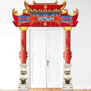 Chinese New Year Porch Banner 2026 Lunar New Year Door Decorations Chinese Spring Festival Themed Party Door Hanging Hibachi Japanese Backdrop for Years of The Horse Photo Booth Prop Outdoor Supplies