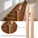 tonchean 2Pcs Solid Red Oak Stair Newel Post, 3.5 x 48 inch Wood Balusters with a Single Groove for Staircase, Interior Railing Newels for Stair Replacement