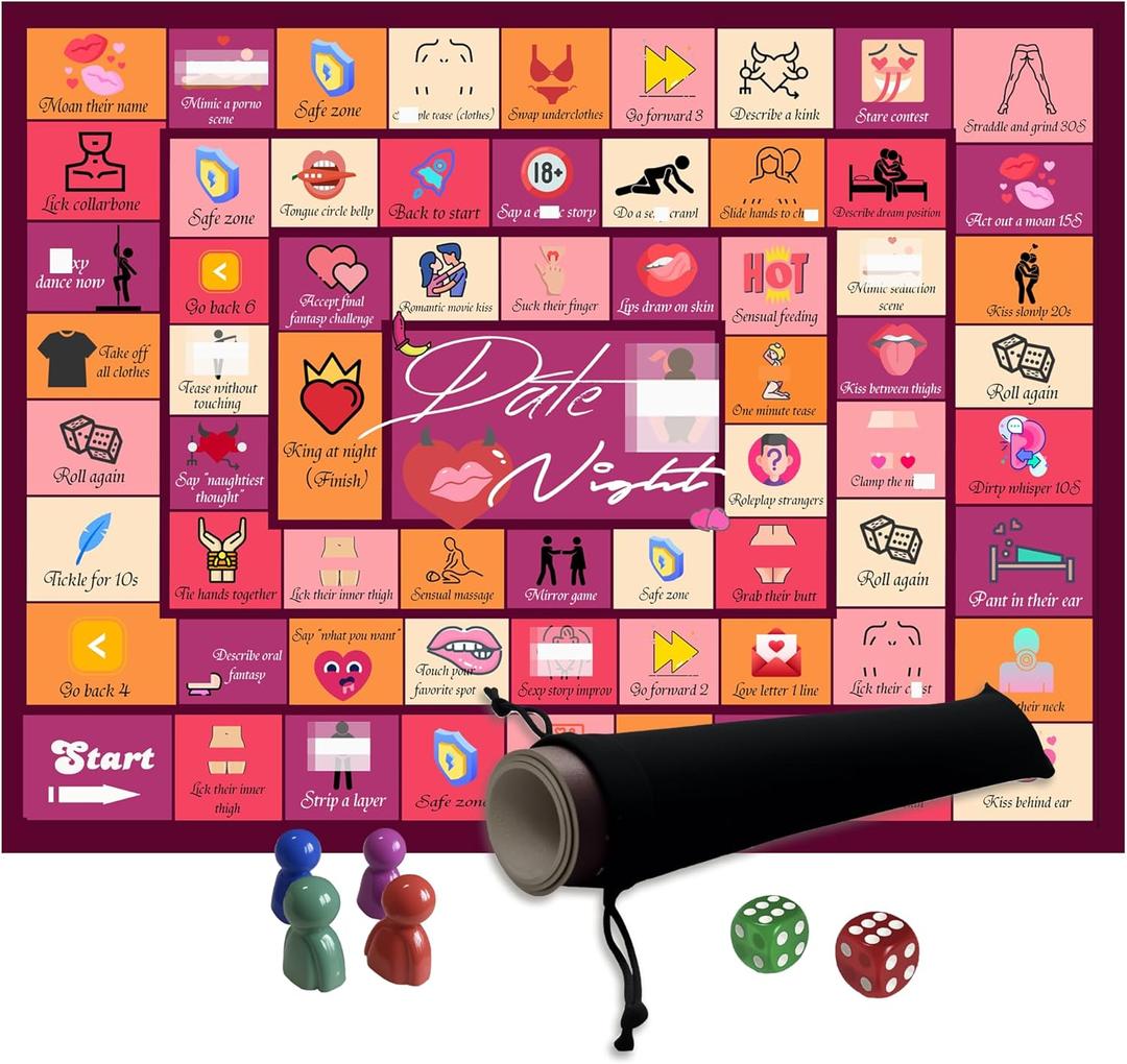 Couples Games for Adults, Board Games for Boyfriend Girlfriend, Date Night Ideas for Bridal Shower, Game Night, Party, for Husband, Wife, Valentines Day (Purple)