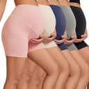 5 Pack Maternity Shorts 5" - Over The Belly Pregnancy Biker Shorts Soft Womens Yoga Workout Athletic Short, Medium