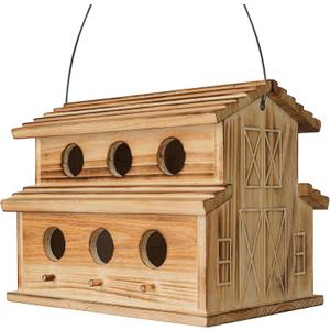 Bird Houses for Outside,6 Hole Outdoor Bird House - Room for 6 Bird Families - Bluebird, Finch, Cardinals Hanging Bird Houses for Garden & Yard