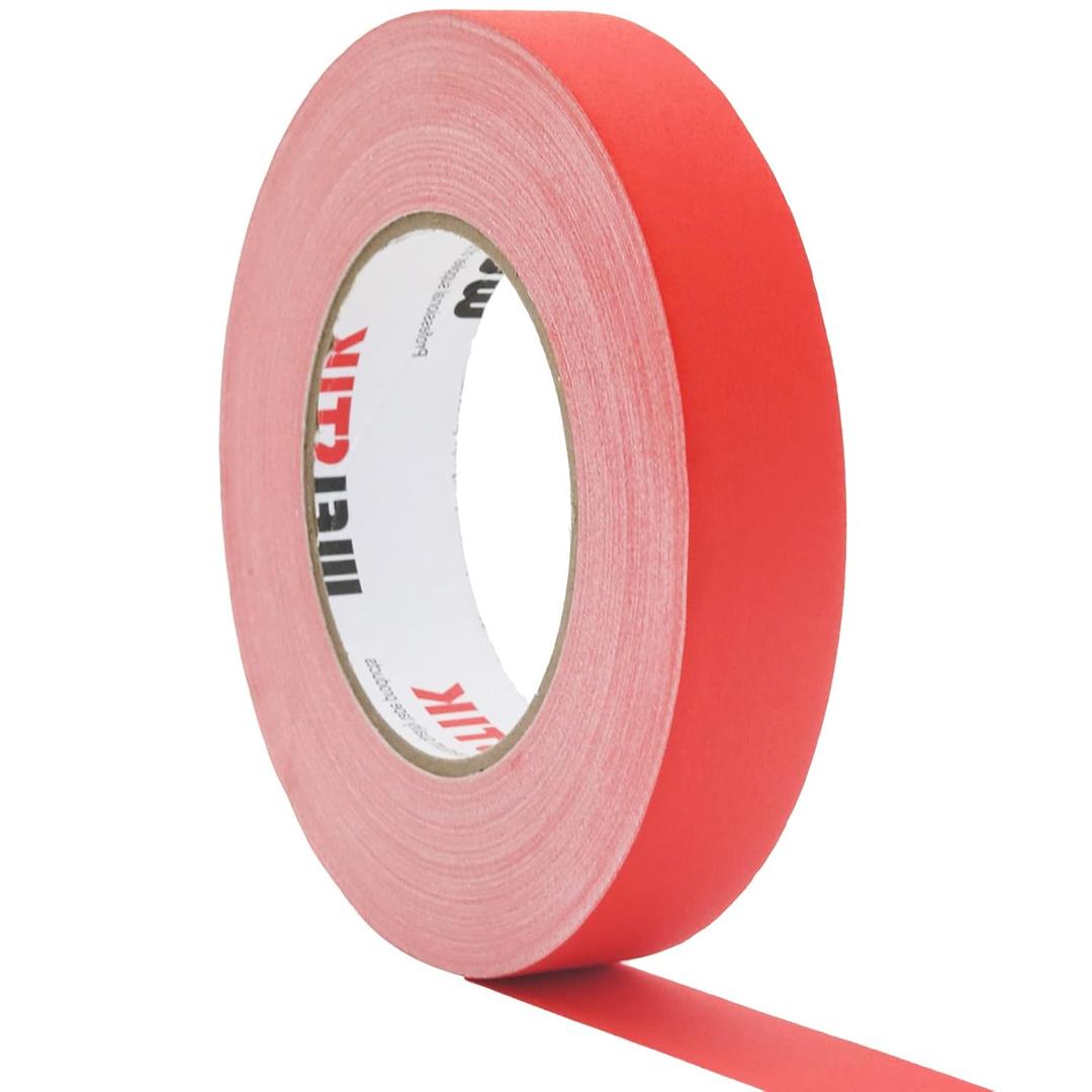 WELSTIK 1 Pack Red Gaffers Tape,1" X 60 Yards -Gaffers Tape Used for Film,Studio and TV Shooting,Theater,Stage Production,Automotive Industry,Sports Production,Non-Reflective, Easy to Rip