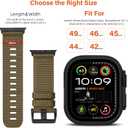 Nylon Watch Band for Apple Watch Ultra 3/2/1 Band 49mm 46mm 45mm 44mm 42mm(Series 1 2 3), Adjustable Breathable iWatch Straps for Apple Watch Ultra Bands for Men 11/10/9/8/7/6/SE/5/4/3/2/1