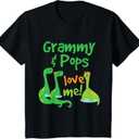 Kids Grammy and Pops Love Me Grandson Dinosaur T-Shirt, 2T
