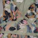 Women's Spring Wrap Maxi Dress Floral V Neck Long Sleeve Wedding Guest Party Casual Chiffon Dress (XX-Large, Green Geometry)