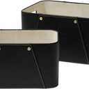 La Jolie Maison Storage Baskets for Organizing, 2 Pack, Luxury Vegan Leather Storage Cube Boxes for Closet Shelf Cabinet Bookcase, Carbon Black