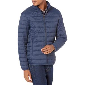 Amazon Essentials Men's Packable Lightweight Water-Resistant Puffer Jacket (XX-Large, Navy)