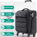 BAGSMART Underseat Carry on Luggage with Wheels, Soft Small Travel Luggage with PVC Wet/Dry Pockets, Lightweight Soft Personal Item Suitcase for Short Trip, Black, 16-inch