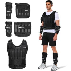 Adjustable 60 lb Weighted Vest Set with Ankle Weights for Men Women BeatBoost Weight Vest Kit for Walking Strength Training Running Workout