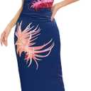 JLCNCUE Women's Tube Strapless Maxi Dress Side Slit Bodycon Dresses Sleeveless Off Shoulder Backless Cocktail Dress 295 (Blue, XS)