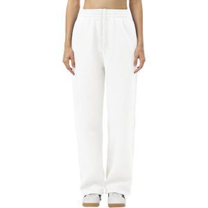 FAIABLE Women's Wide Leg Sweatpants Fleece Lined Sweatpants Baggy Straight Leg Lounge Pants Outfits Athletic with Pockets (X-Large, White)