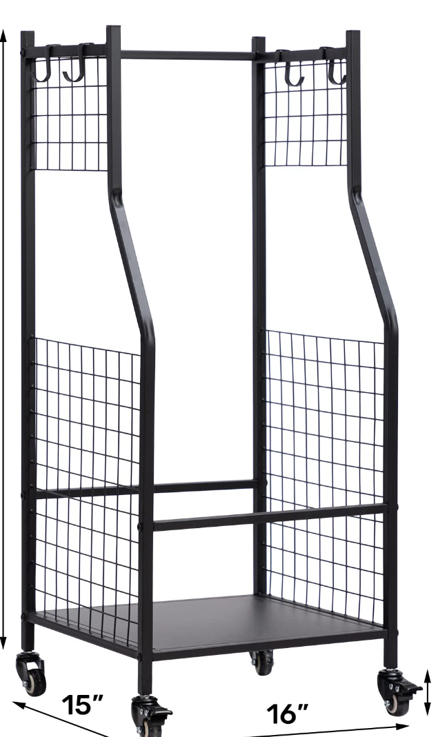 Mythinglogic Golf Storage Rack, Golf Organiser with Wheels, Golf Club Organisers Extra Large Design for Golf Bag Storage and Other Golf Club Accessories