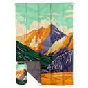 GLORSIGN Outdoor Puffy Camping Blanket, Lightweight Down Alternative Puffy Printed Camping Large Ultra Warm Hammock Top Quilt Waterproof Blanket for Traveling Picnic Beach Party Cold Weather (Peak)