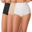 Women's Slip Short Under Dress Soft Breathable Elastic Briefs Silky Smooth Light Tummy Control Panties (M)