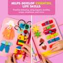 Clever Fox Play Busy Book for Toddlers 1-3 Year-Old Baby Busy Board Book Montessori Felt Activity Board for Learning Fine Motor Skills, Car Airplane Travel Toy Birthday Gift for Girls Ages 1+