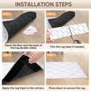 3 x BALEINE 12PCS Rug Tape, Double Sided Non Slip Rug Gripper for Hardwood Floors, Reusable Gripper Prevent Sliding, Washable Carpet Tape for Area Rugs (Rectangular)