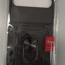 Janmitta Case Compatible with Google Pixel 10 Pro XL Built in Slide Camera Lens Cover+Screen Protector+Finger Ring Holder Kickstand,Heavy Duty Shockproof Full Body Protective Phone Cover,Black