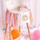 Pumpkin Banner for 1st Birthday - Highchair Banner for First Birthday Theme Decoration, Cake Smash Photo Prop, Pumpkin crown hat, Fabric Rag Garland Banner.