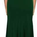 WOOSEA Women's High Neck Split Bodycon Mermaid Evening Cocktail Long Dress (Green)
