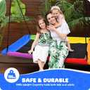 Trekassy 60" Rectangle Platform Tree Swing for Kids Adults, 700lb Capacity Outdoor Giant Swing, 900D Oxford Waterproof Flat Swings with 2 Hanging Straps for Backyard - Rainbow (Patented)