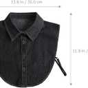 Denim Fake Collar for Women, Black Denim Collars for Women Fashionable Lady Fake Sweater Detachable Dickey Removable Choker Blouse Top for Girls Decorative Favors Valentine's Day (Black)