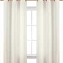 BGment Curtains 63 Inch Length 2 Panels Set for Bedroom, Grommet Thick Linen Look Burlap Textured Light Filtering Privacy Window Drapes for Farmhouse Living Room, 42 x 63 Inch, Ivory