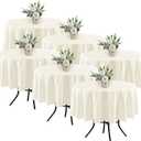 Fitable 6 Pack Ivory Round Table Clothes - 70 Inches in Diameter - Stain Resistant and Washable Tablecloths, Polyester Fabric Table Covers for Wedding, Party, Banquet, Gathering