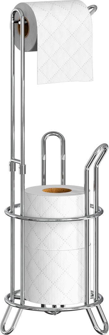 Bathroom Toilet Tissue Paper Roll Storage Holder Stand, Chrome
