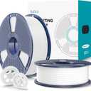 SUNLU PLA+2.0 3D Printer Filament 2KG, Upgrade PLA+ Filament 1.75mm, Tougher and Stronger, Dimensional Accuracy +/-0.02mm, 1KG per Spool, 2 Pack, 2KG Total, White+White