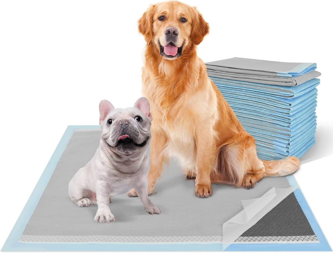 Charcoal Puppy Pads 28"x34" (30-Count), Activated Carbon Dog Pads Extra Large, Leak-Proof Pee Pads for Dogs, Super Absorbent Pet Training Pads for Puppies, Piddle Pads for Doggies, Cats