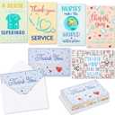 Nurse Appreciation Thank You Cards with Envelopes, 6 Designs (4 x 6 In, 24 Pack) - Nurses Day Cards